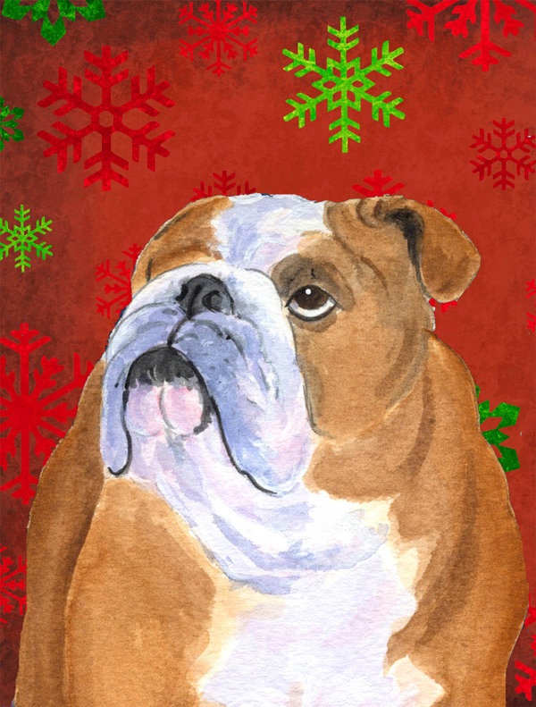 Drapeau rouge et vert Vart, Bulldog (beige et blanc)