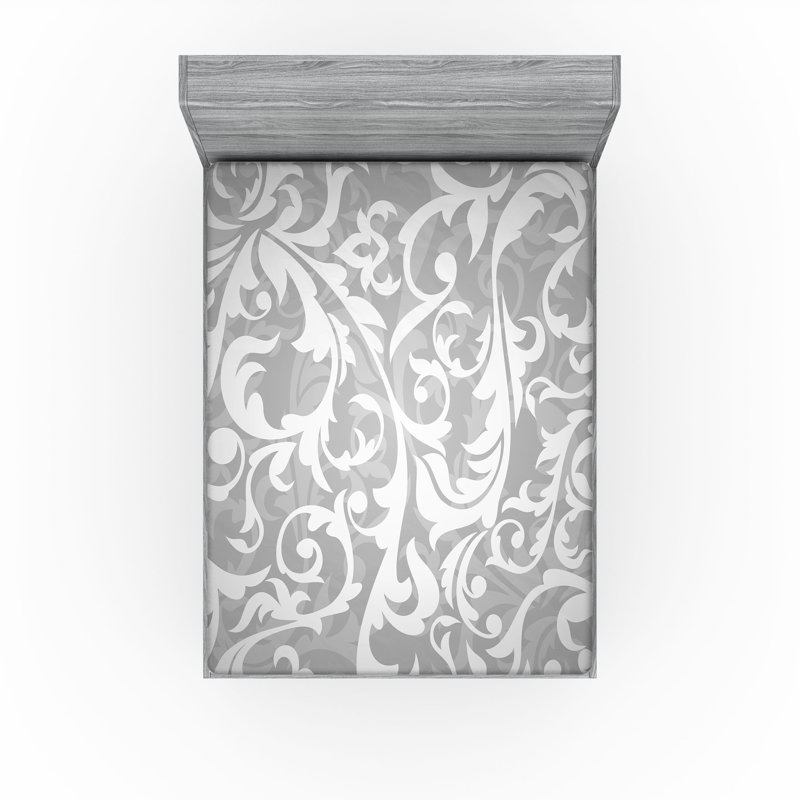Drap-housse gris Ambesonne
