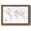 Carte de voyage à punaises - Carte du monde minimaliste encadrée sur toile-133431055-133431054