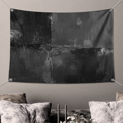 Monochrome Textured Abstract Wall Tapestry - Abstract Wall Decor