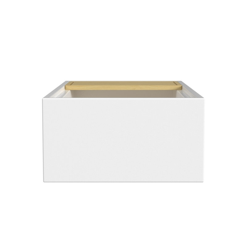 DUCASSE FIRECLAY KITCHEN WORKSTATION, 33", GLOSS WHITE, Polished White