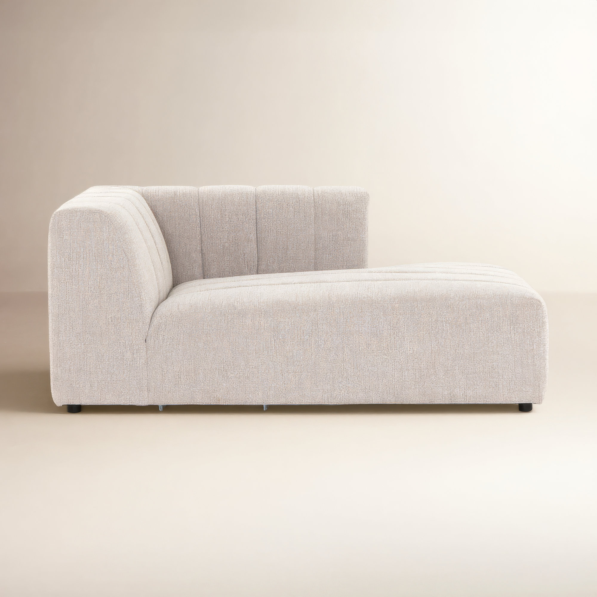 Bowry Channeled Raf Piece, Left Hand Facing, Light Gray Napa Sandstone