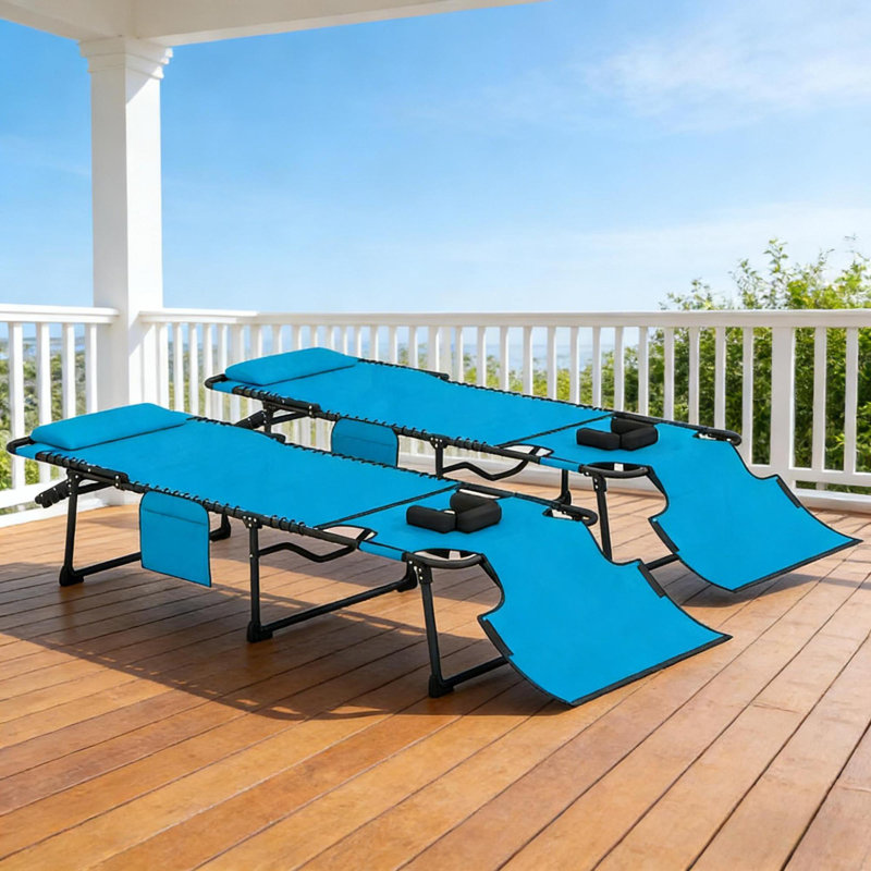 Méridiennes portatives de patio portatives, pliage en maille d'acier, détente extérieure moderne