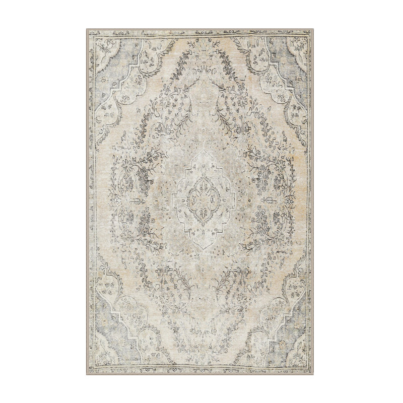 Tapis oriental beige / gris, Rectangle 8 pi x 10 pi