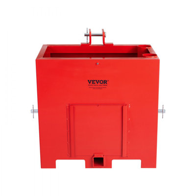 Ballast Box 3 Point Category 1 Tractor, 800lbs Capacity Hitch Ballast Box, for 2'' Hitch Receiver, Tractor Ballast Box with 5cu.ft Volume, Heavy-duty Steel, Red
