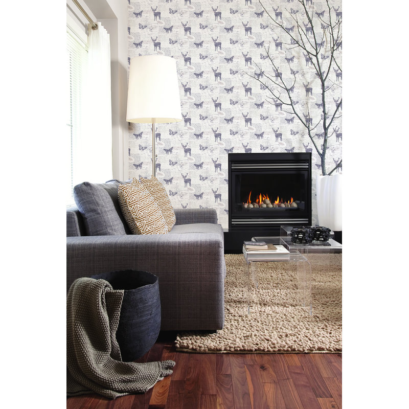 Han 10m x 53cm Matte Wallpaper Roll, Grey/White