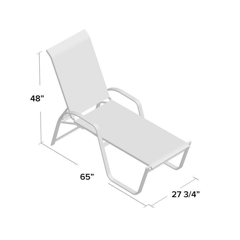 Holna Outdoor Rust-Resistant Metal Chaise Lounge, Ella, Textured Warm Gray