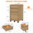 Natural Oak 3-Drawer Rolling Wood File Cabinet with 4 Casters & 2 Locking Wheels, Under Desk Mobile Printer Stand with Large File Drawer for Home Office Storage