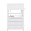 Lit mezzanine simple en blanc avec bureau et compartiment de rangement - Maximisez l'espace de fabrication solide pour une utilisation à long terme-2125109491