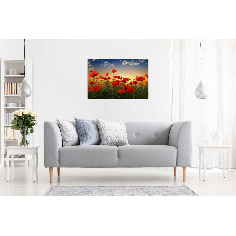 Panther Print Fine Art Prints Red roses on a summer's dawn Artistic Framed Canvas Prints, Pictures for Home Walls, Bedroom, Living Room & Bathroom Decor 1 Piece Wrapped Canvas Wall Art