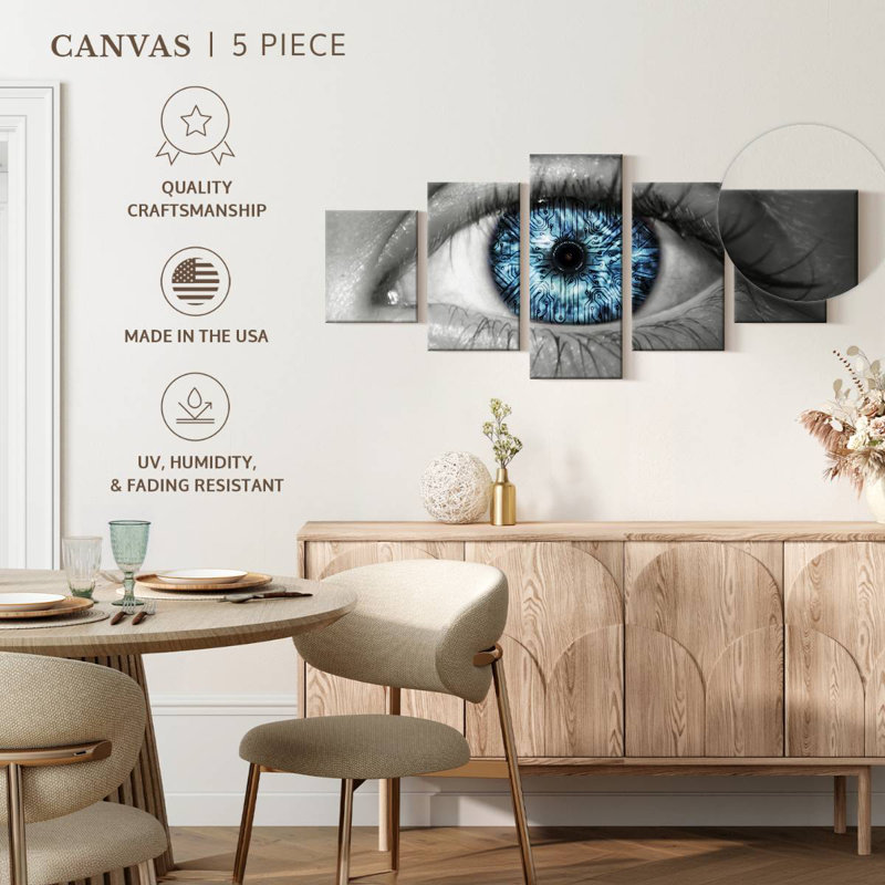 Cyber Blue Eye, 24" H x 55" W