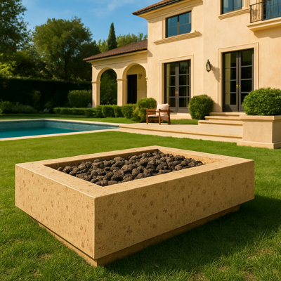 Genuine Travertine Stone Outdoor Fireplaces