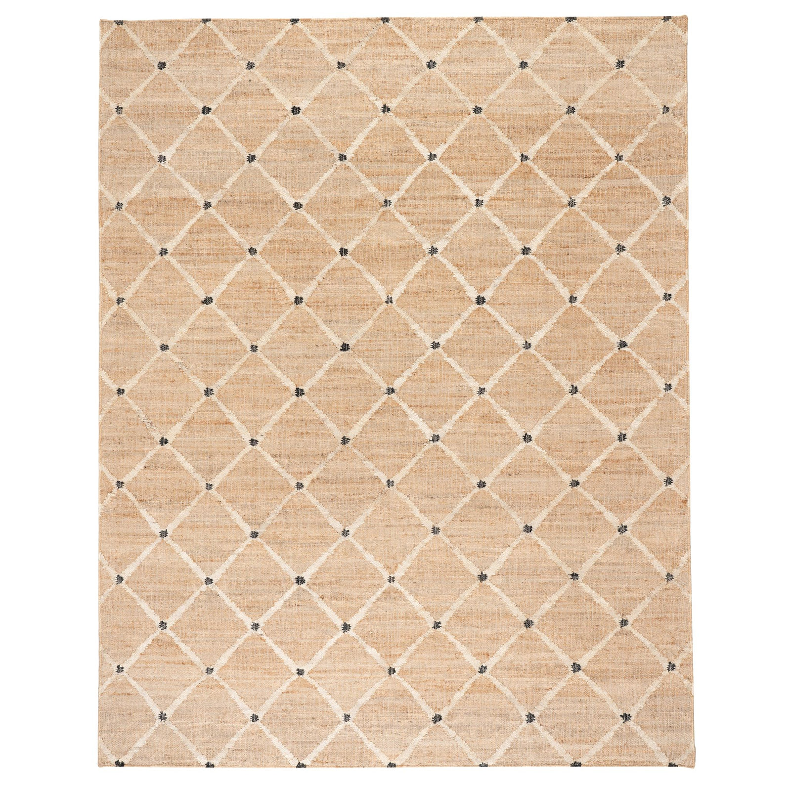 Kali Natural Flatweave Geometric Jute Rug, Rectangle 9'6" x 13'6", Natural