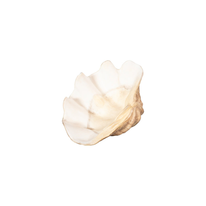 Unreal Cast Clam Shell Bowl, 7" H x 16" W x 11" D