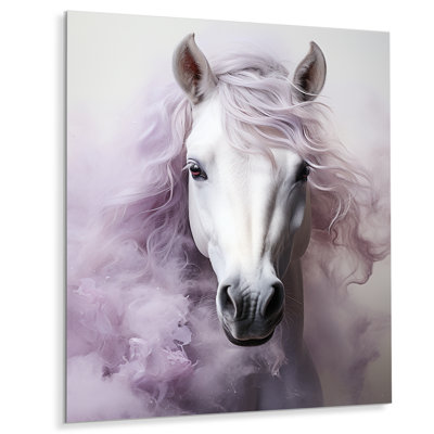 Contour de cheval rose et blanc - animaux, art mural en métal, salon