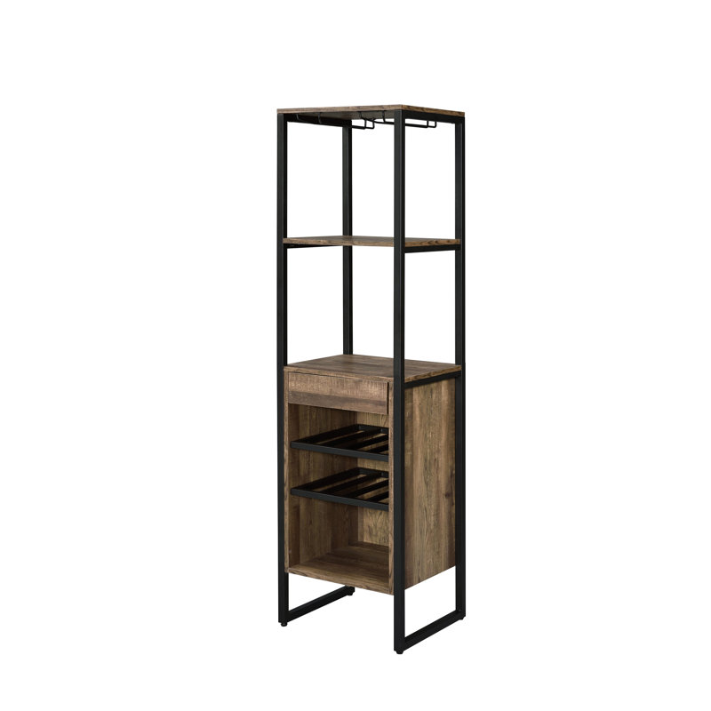 Wine Display Rack With Rotating Drawer - Dynamic Compact Kitchen Holder Multiple Drawers Extra Storage