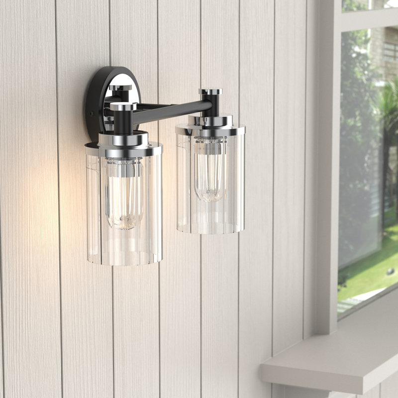 Éclairage pour meuble-lavabo à 2 lumières Sephira, Noir/chrome