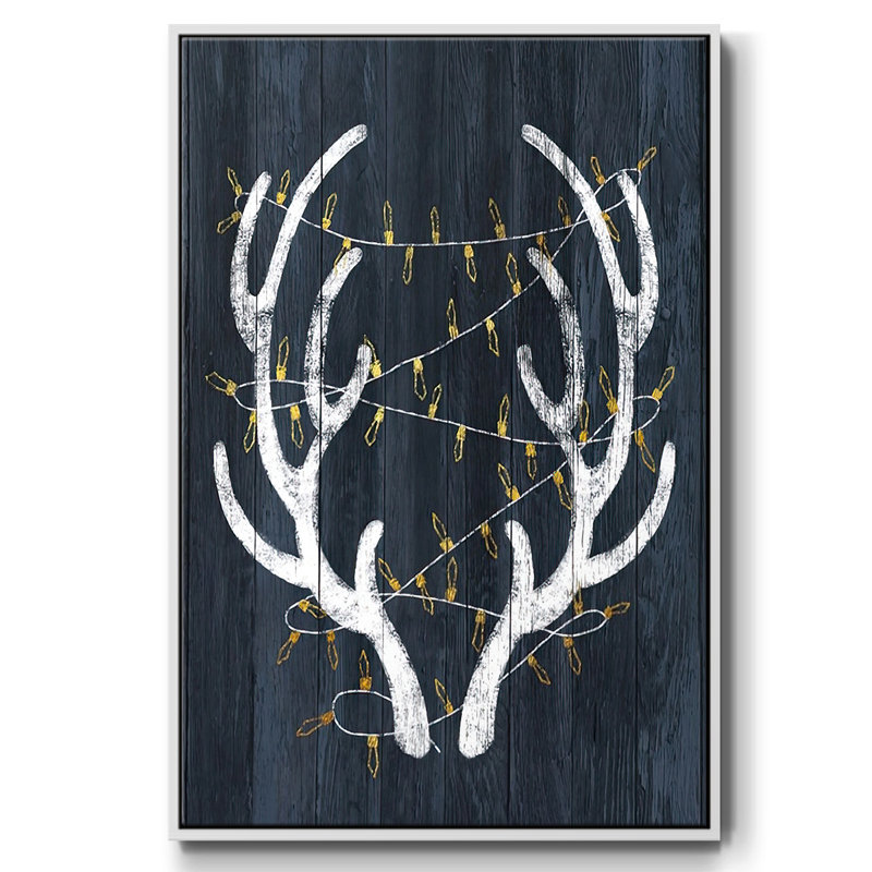 Bois et lumières encadré sur toile, H 37 po x l 25 po x P 1,5 po, Blanc