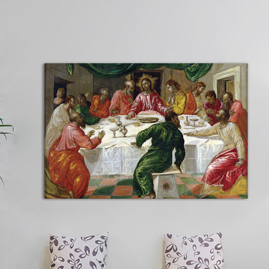 «The Last Supper», 1567-70 par El Greco - Estampe numérique sur toile tendue avec châssis, H 12 po x l 18 po x P 1,5 po
