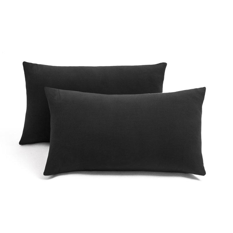 Barossa Design Extra Soft Jersey Knit Pillowcase, Black, King Pillow Case