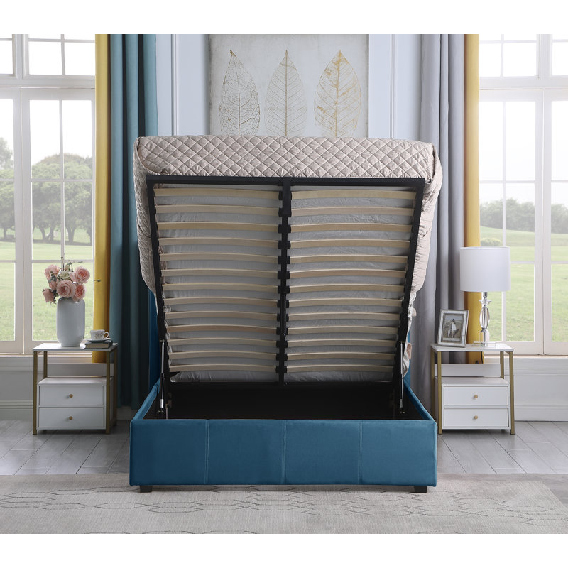 Swithun Upholstered Ottoman Bed, Double (4'6), Dark Grey