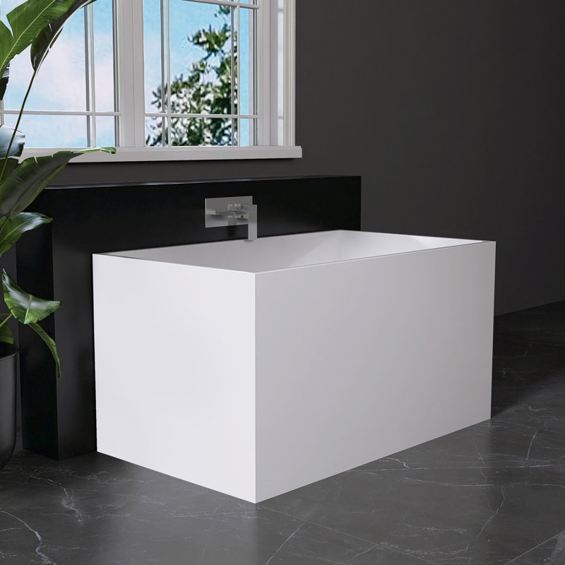 47'' X 28'' Freestanding Soaking Acrylic Bathtub With Seat