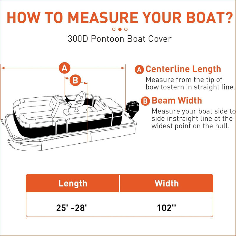 Heavy Duty Pontoon Boat Cover, 300d Waterproof Trailerable Boat Cover, Marine Grade Waterproof Covers With Adjustable Windproof Tightening Strap & Storage Bag, Gray