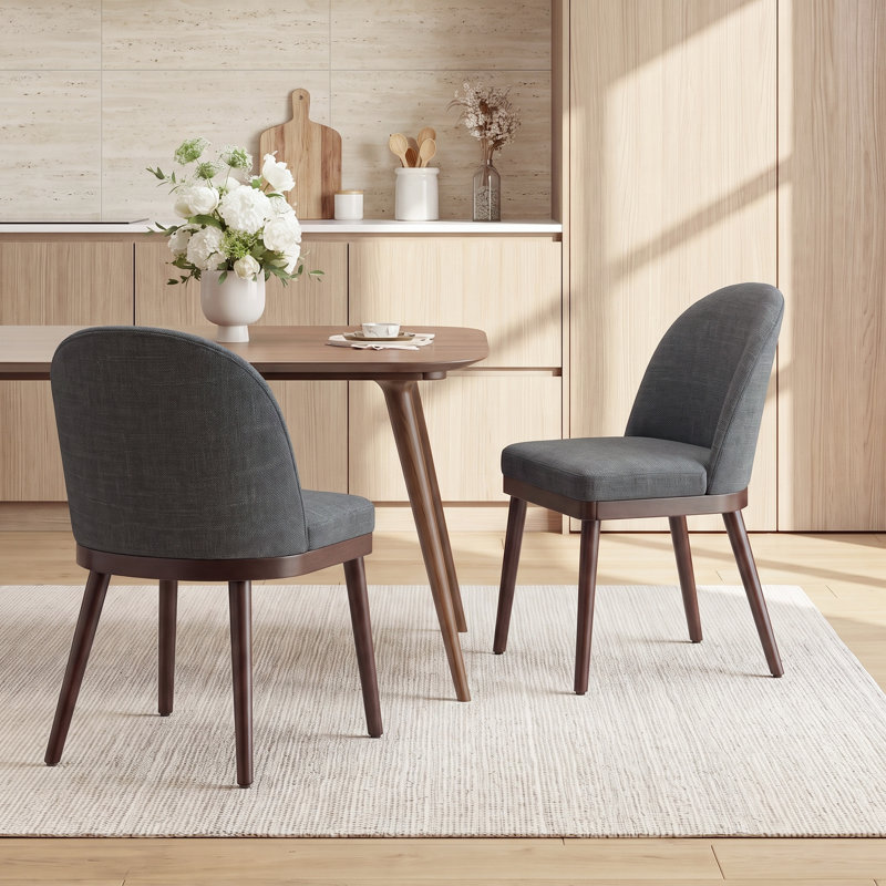 Chaises de salle à manger Enley, Tissu gris foncé