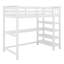 Lit mezzanine en bois avec bureau: lit mezzanine simple avec 4 tablettes de rangement et bureau sous le lit