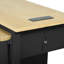 Îlot de cuisine 47 po avec table extensible, prise de courant intégrée et rangement - noir-1514126487