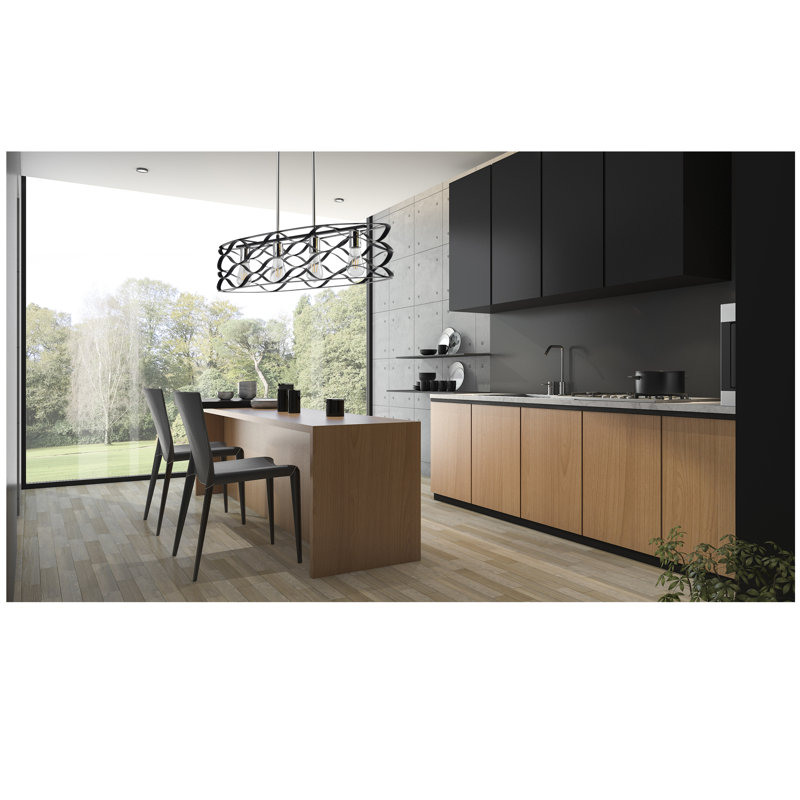 Luminaire suspendu géométrique à 4 lumières pour îlot de cuisine Alijandra