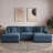 3-Piece Corduroy Modular Sectional with Loose Back-744714549