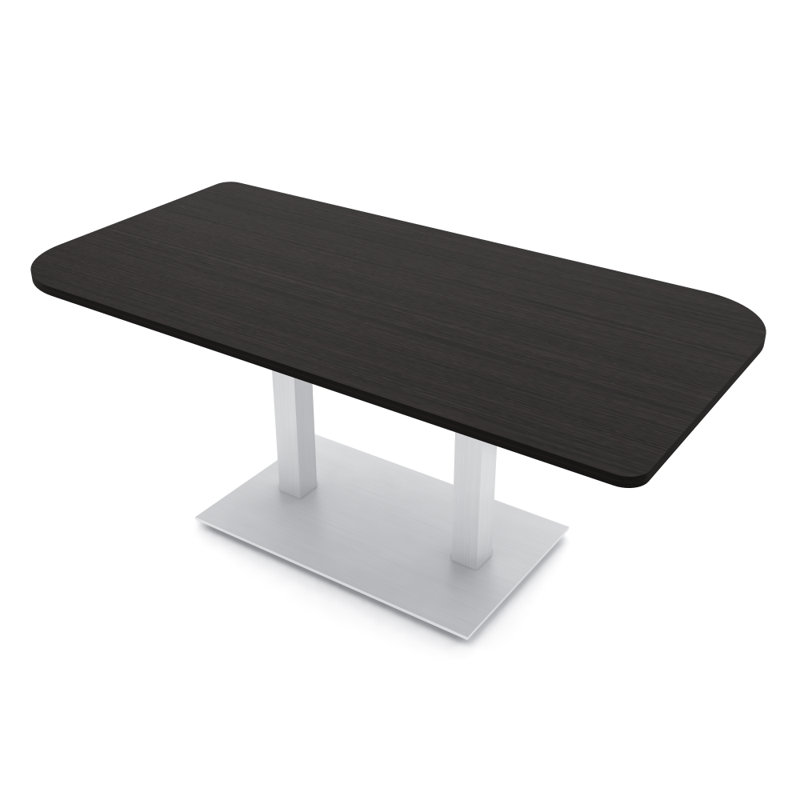 Table de conférence Ogren Duo, L 60 po x l 36 po, Cyprès noir, Argent argent