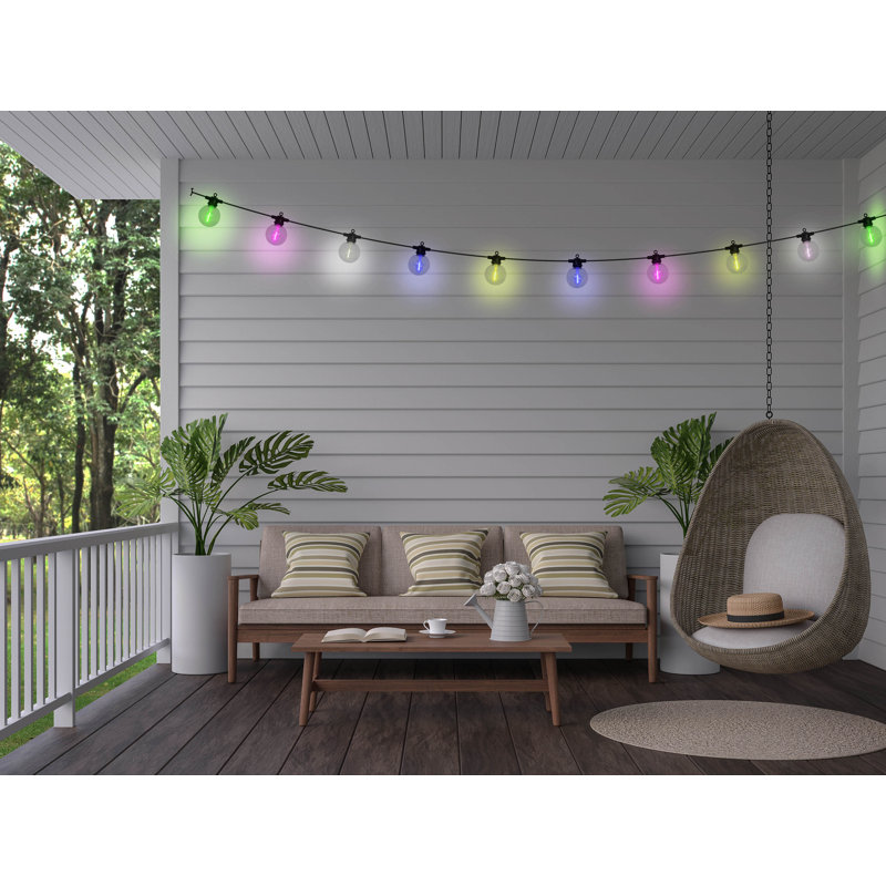 1000cm LED Solar Powered 10 - Bulb Globe String Light