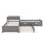 Lit plateforme simple en L avec lit gigogne, tiroir et bureau-79252897