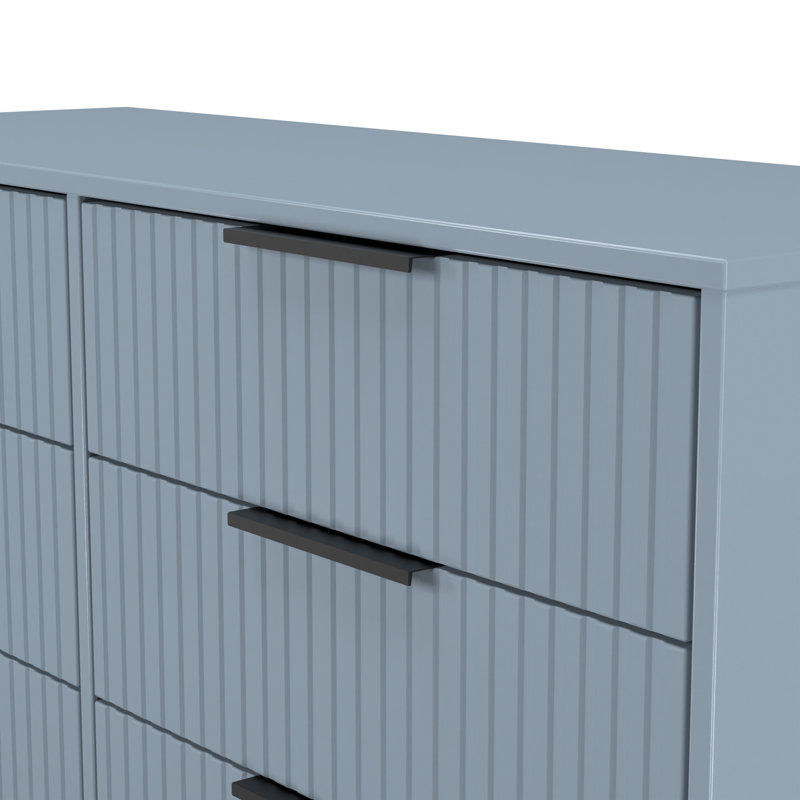 Bernat 115 cm W Chest of 6 Drawers, Blue