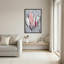 «Rose and White», feuille abstraite, collage sur toile grise, art mural-133510874