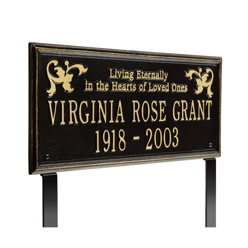 Wilmington 'Living Eternally' Memorial Plaque, Black/Gold, Yes