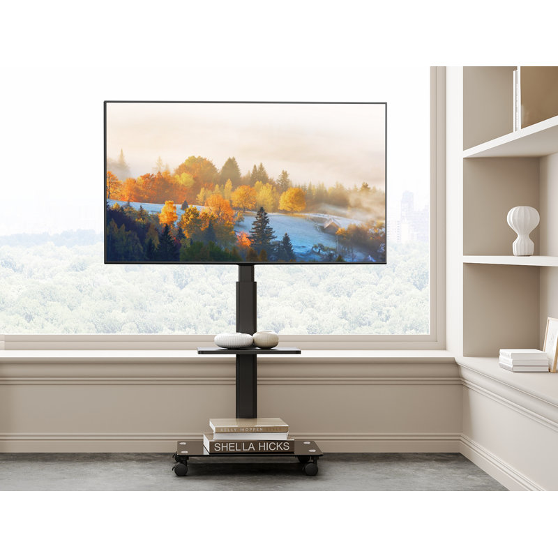 Meuble télé amovible à fond en verre, adapté pour 32 à 60 pouces