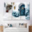 «Blue Chefchaouen Blue City In Morocco II», ensemble de reproductions d'art mural-107200620-107200622