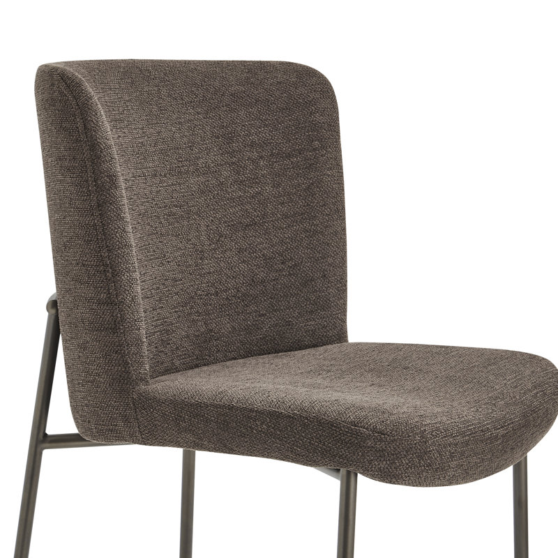 Ensemble de chaises de salle à manger Dareau, Polyester brun foncé