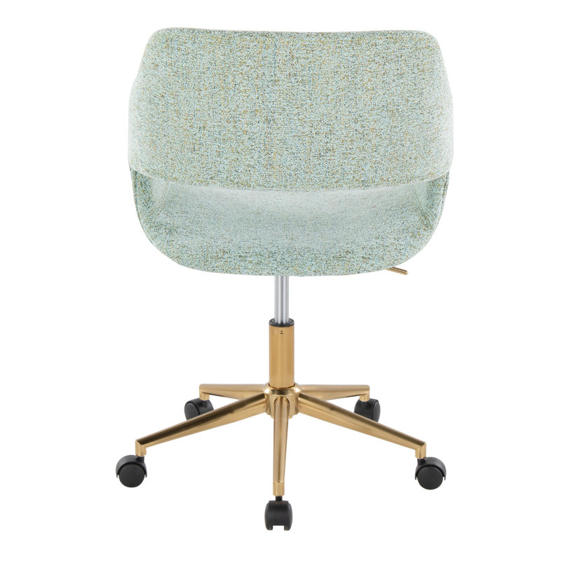 Chaise de bureau Shai, Or, Vert