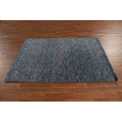 Blue Striped Tribal Gabbeh Indian Rug 4x6
