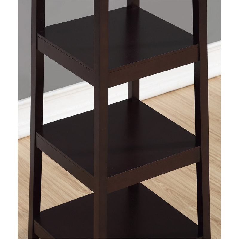 Portemanteau Vassen avec tablettes de rangement à 3 niveaux, Espresso