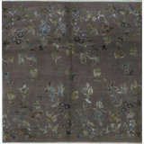 Hand-Knotted High-Quality Brown Square Area Rug