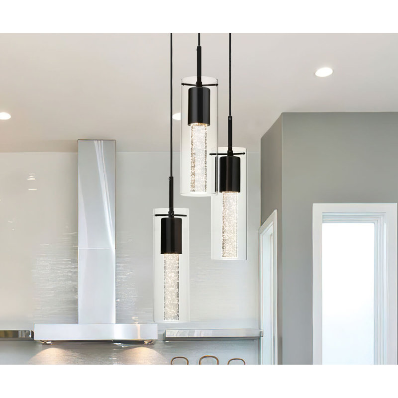 Luminaire suspendu cylindrique à 3 lumières Winvian