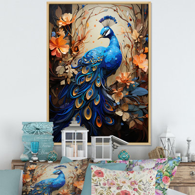 «Majestic Blooming Plumage Peacock», reproduction sur toile