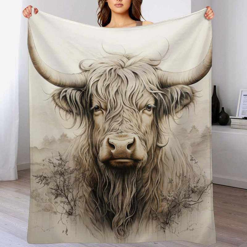 Jeté pour adulte Highland Cow, 50" L x 40" W