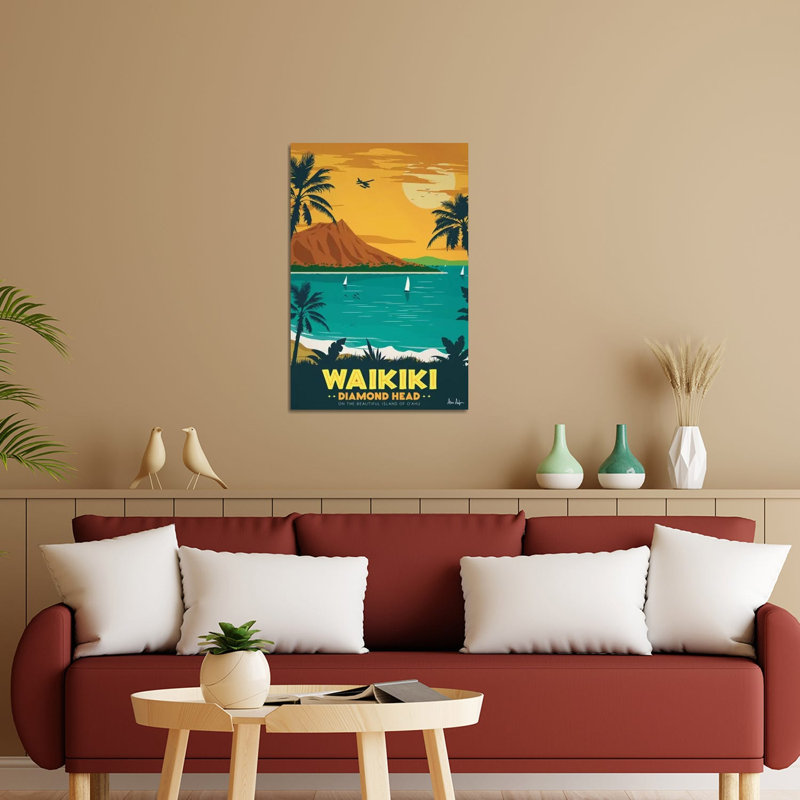 Waikiki, impression sur verre acrylique, H 32 po x l 24 po x P 0,25 po