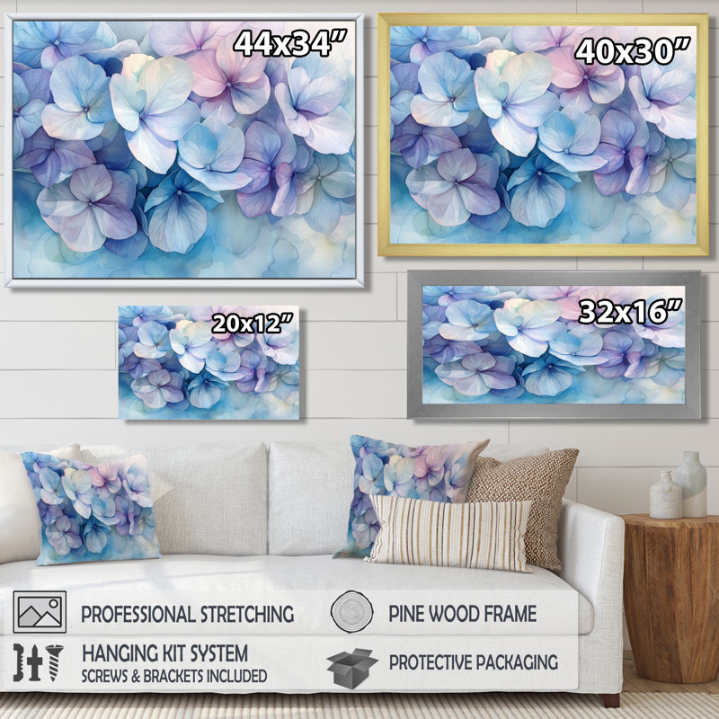 Indae - Floral Wall Art, Single Picture Framed Print without Mat, 30" H x 40" W, Black